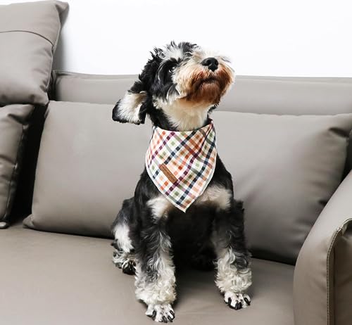 Unique style paws Dog Bandanas, Triangle Plaid Pet Scarf for Boy and Girl Premium Durable Fabric - Image 4