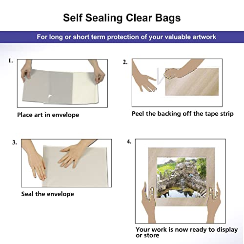 Acid Free 1.496Mil (Single Side) Crystal Sealed Clear Bags For 18X24 Art Prints, Photos, 18 1/2 Inches By 24 2/5 Inches, 25-Pack #TOP5