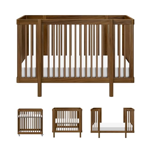 Image of Babyletto Pogo 8-in-1 All Stages Convertible Crib - GREENGUARD Gold Certified - Baby Crib Conversion Kits for Bassinet & Full-Size Crib to Toddler Bed, Baby Bed & More - Portable & Adjustable