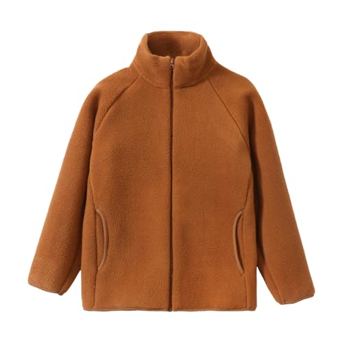 Kids Fleece Jacket Sherpa Turtleneck Long Sleeve Zip Up Winter Coat Girls Boys Wool Thermal Warm Loose Fall Clothes