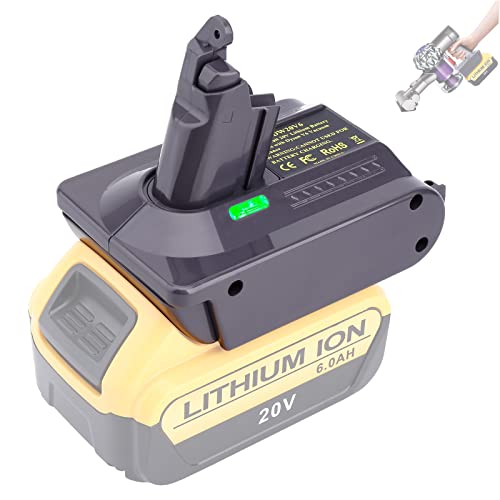 Biswaye V6 Battery Adapter Compatible With Dewalt 20V 60V Battery To Replacement For Dyson V6 Cordless Vacuum Battery Sv04 Sv03 Sv09 Dc59 Dc62 Dc58 Vtc4 Sv06 Dc72 966084-01 V6 Animal Battery #TOP14