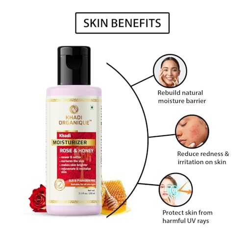 Image of Khadi Organique Rose & Honey Moisturizer Sls & Paraben Free - 210 ml (Pack of 1)
