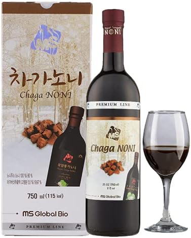 MS Global Bio Chaga NONI - The Premium NONI Juice, Upgraded with Chaga Mushroom Extracts, 25 oz Bottle | NONI Juice | NONI | Chaga | Chaga Mushroom | Chaga Extract | Chaga Powder