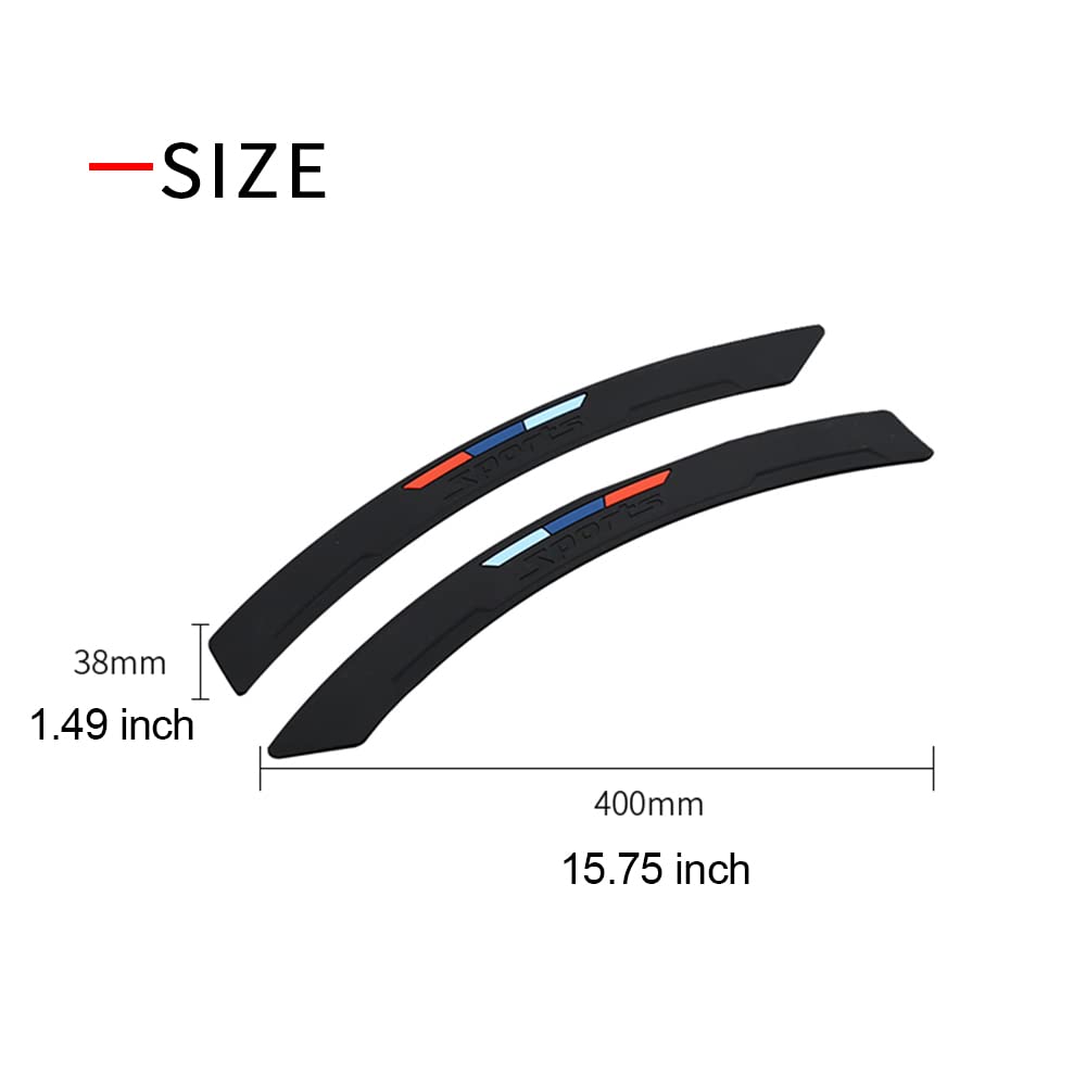 2-Pack Car Wheel Arch Protector Strips – Carbon Fiber & TPU Anti-Scratch Trim, 12.6x1.77 Inch, Self-Adhesive (Red/Black) - View #6