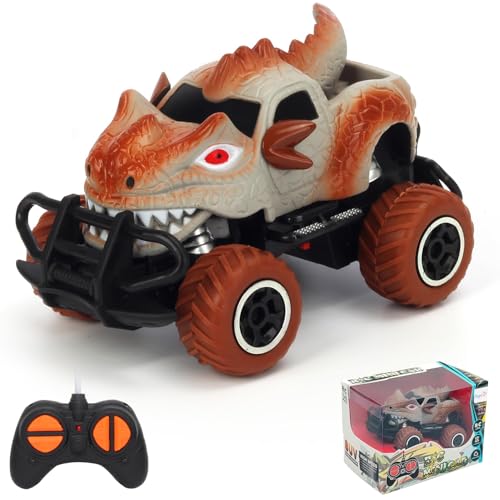 Pup Go Carro de controlo remoto para crianças, forte, rápido e sensível ao controlo remoto para crianças de 3 4 5 6 7 anos, brinquedo RC TuRCk para crianças, aniversários (castanho)