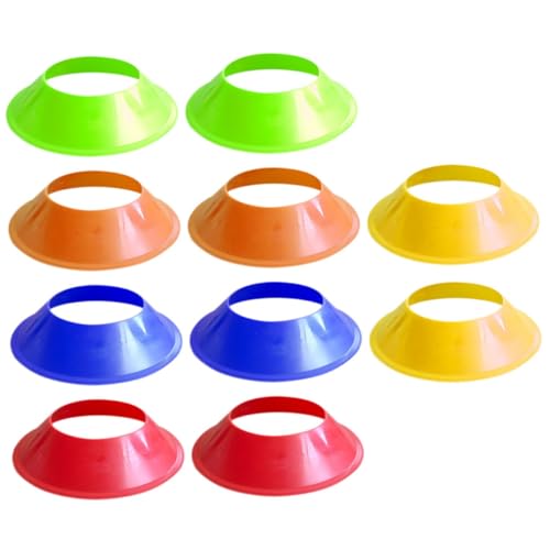 Abaodam 10pcs Portable Soccer Training Discs Multi Functional Agility Cones for Football Basketball and Sports Drills Durable Pe Material Smooth Surface for Activities