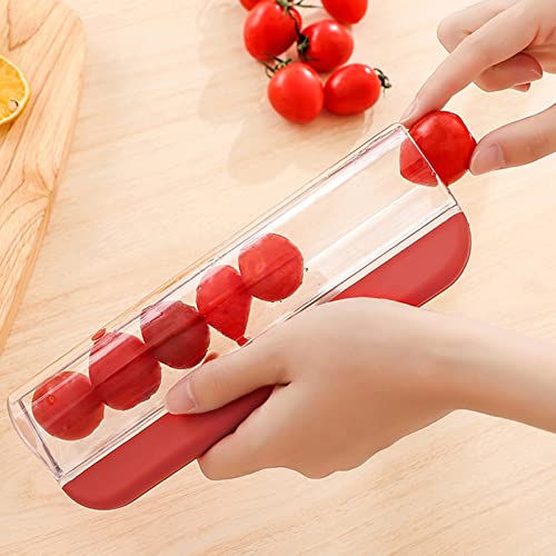 Tomato Slicer Multi-Function Grape Cutter Small Fruit Cutter Grape Kitchen Accessories Cake Decoration Tool Fruit Slicer (Red) #TOP4
