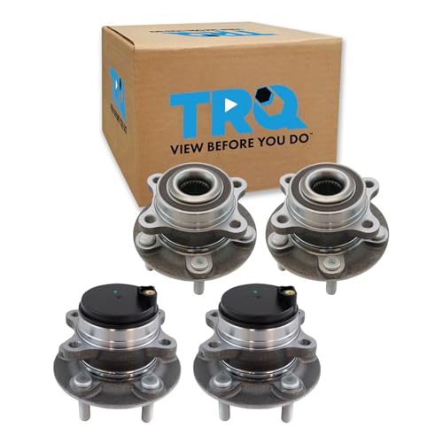 Image of TRQ Front and Rear Wheel Bearing and Hub Assembly Set 4 Piece Compatible with 15-20 Ford Fusion Drive 14 Fusion Drive 15-16 Lincoln MKZ