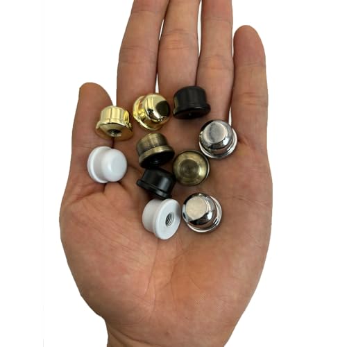 Image of Metal Lamp Finials, 1 /4-27 Thread, 1 /2 Inch Lamp Shade Nuts for Harp Tops | 10 Mixed-Finish Brass Finials with 1 /4-27 Female Threads For Compatible Table, Floor, Desk And Bedside Lamp Harps