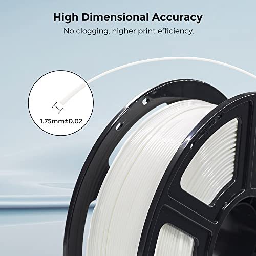 Image of FLASHFORGE 3D Printer Filament, PLA PRO Filament 1.75mm, 1KG Spool (2.2lbs), Dimensional Accuracy + /- 0.02mm for FDM 3D Printers, Better Tenacity & No Knotting (White)