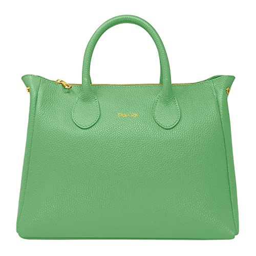 Parubi, Sac à Main Femme avec Bandoulière, En Cuir Véritable, Fabriqué en Italie, Modèle Ada, Sac avec Poignée Bandoulière pour Femme Fille Élégante, Vert Pastel Cover