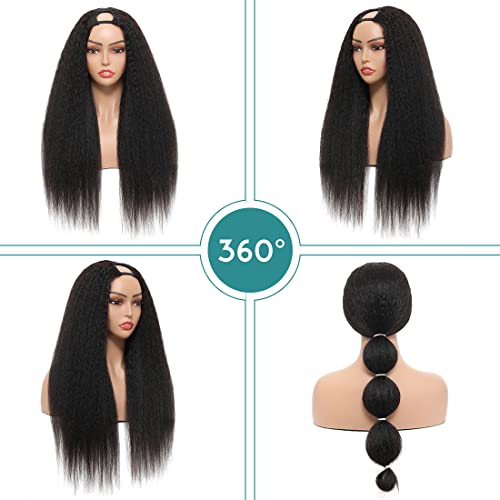 Urbeauty U Part Wigs for Black Women Human Hair Kinky Straight Wig 20inch Italian Half Wig U Shape Clip in Human Hair Wigs Yaki Straight U part Human Hair Wig - Image 5