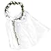 Produktbild Lurrose Blumenkranz Stirnband Schleier Floral Crown Garland Hairband Haarschmuck für Hochzeit (weiß)