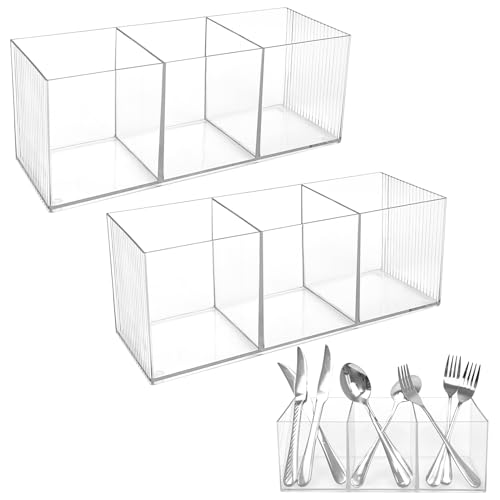 Rainmae Large Cutlery Storage Organizer, Plastic Cutlery Utensil Holder Storage Organizer Caddy for Kitchen Countertop Organization, Holds Fork, Knife, Spoon, Silverware Tableware Storage Box by Rainmae - Used condition - US$18.04