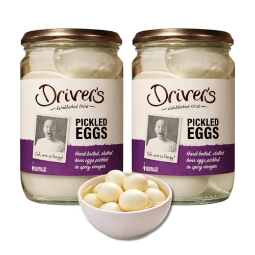 Drivers Pickled Eggs Large Jar 710g - Pack of 2 | Traditional Tangy Pickled Egg Snack | Classic British Treat