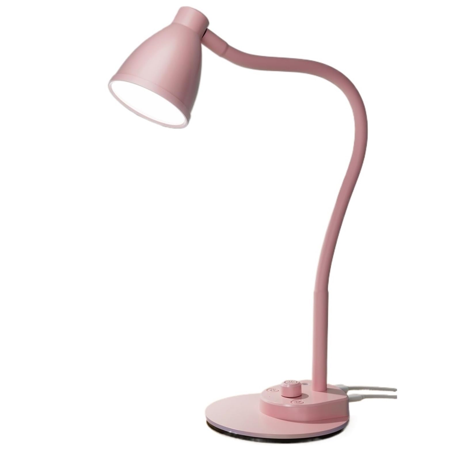 Lámpara De Lectura Lámpara De Escritorio LED con Puerto Carga USB, Luz Regulable, Cuello Cisne Flexible para Ojos(Pink)