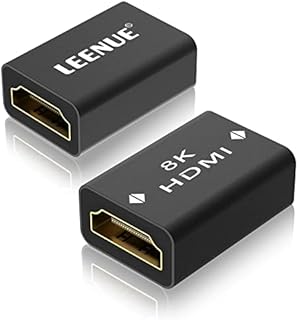 LEENUE HDMI Coupler 8K, 2.1 HDMI Female to Female Adapter 3D 4K for HDTV, PC, Monitor 2 Pack