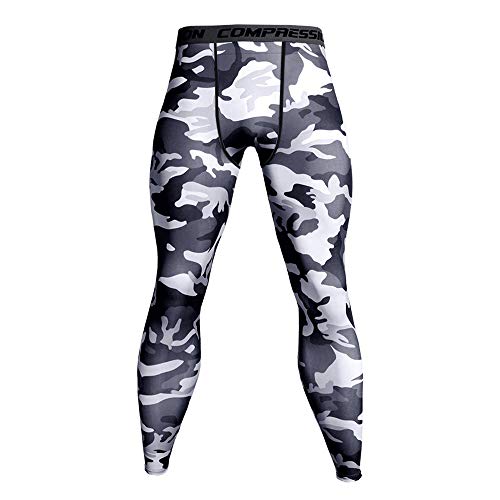 FRAUIT Herren Kompressionshose Camouflage Leggings Tights Lang Hosen für Sport, Training, Fitness, Fitness, Laufen, Radfahren, Yoga, Wandern, Basketball Cover