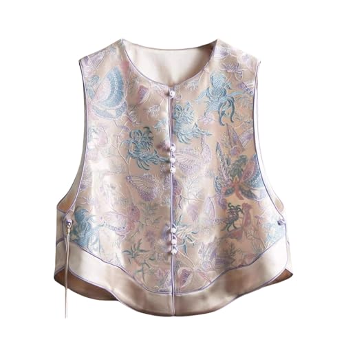 Chaleco de brocado mujer estilo oriental jacquard premium para otoño