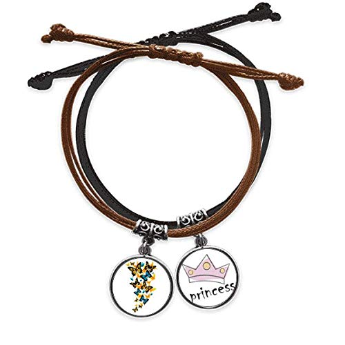 Pulsera mariposas cuerda mano cuero ajustable que no daña la piel
