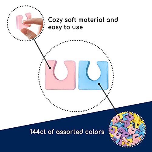 Americanails Onezeez Individual Toe Separators - Assorted Pastel Colors - Extra Soft & Comfortable - Only Two Separators Per Foot - Perfect Pedicure & Polish Application - Professional Quality - 144Ct #TOP4