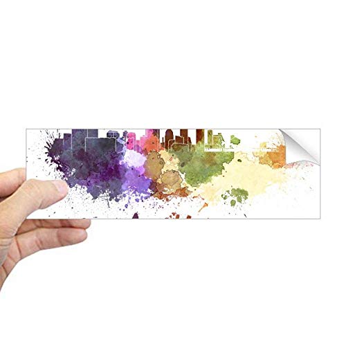 Adhesivo para parachoques de Austin Texas con diseño rectangular de acuarela DIYthinker 2