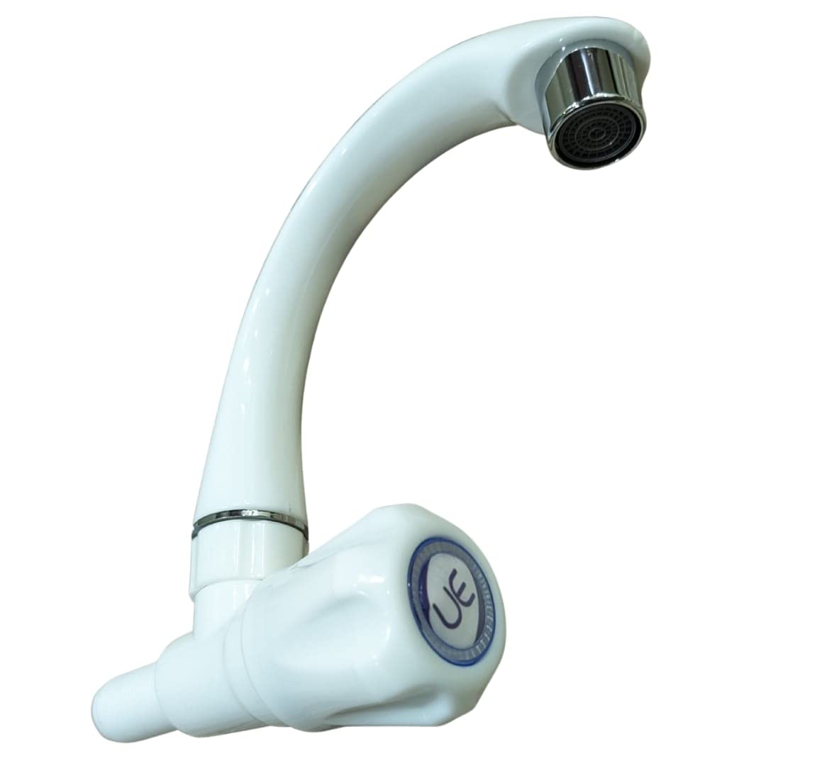 UE Plastic Sink Cock Tap Wall Mounted for Kitchen Basin with 360 Degree rotatable Having Foam Flow with Wall Flange White (Size-1/2") (Set of 1) (B09Q1CRMSF) Amazon Price History, Amazon Price Tracker