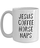 NA Kaffeebecher Pferd Religiös Jesus Kaffee Pferd Bibel Christliche Tier Tierhalter Einzigartige Neuheit Geschenkbecher