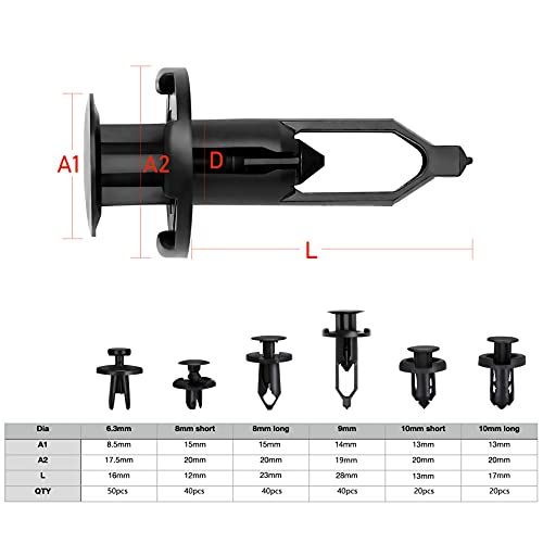Car Push Retainer Clips, Ginsco 210 Pcs Auto Fasteners Assortment Plastic Push Pin Rivets Expansion Screws Replacement With Auto Trim Removal Tool Fastener Remover For Door Trim Panel Fender #TOP1