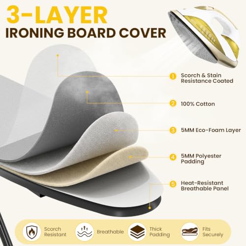 KINGBOARD 2-in-1 Stander & Steam Foldable Ironing Board with Iron Rest by KINGBOARD - Used condition - Image 7