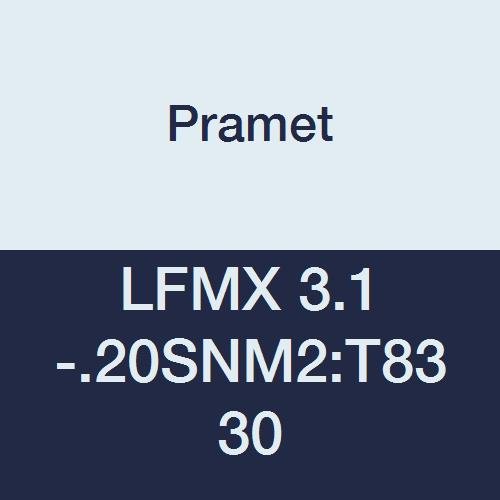 Pramet LFMX 3.1-.20SNM2:T8330 Carbide Steel and Stainless Steel Geometry Indexable Part Off and Grooving Insert, Overall Width 0.122", 1" Cutting Edge, PVD, 90 Degree Rectangle, Gold (Pack of 10)