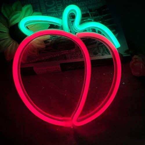 Image of Peach Neon Sign, Fruit Peach Neon Decor,Funny Peach Led Sign Pink Decor for Bedroom Wall Art Decor,Gift for Her, Peach Led Sign for Christmas Decoration Thanksgiving Decoration Valentine's Day Gift