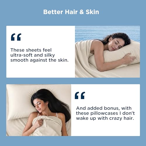 Image of Bedsure Cooling Sheets King Size, Silver Infused Bed Sheets, Q-Max>0.46 | Instant Cooling for Hot Sleepers, Luxury Soft, Silky Smooth, Breathable, Deep Pocket Up to 16 inch, 4 Pieces with Pillowcases