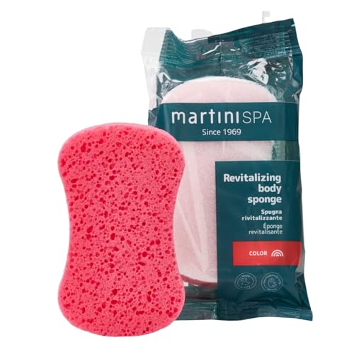 martini SPA - Massage Color - Éponge de bain tonique revitalisante, polyuréthane, couleurs assorties, forme violon, 14g, 1 unité