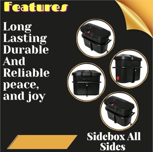 Image of SKYA STAR T-Frame Motorbike Luggage 100cc SideBox with Universal Fitment Clamps (Matt Black)