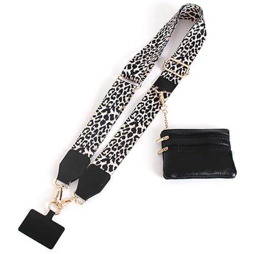 NUJOLI Clip and Go Strap for Phone with Wallet Crossbody, Adjustable Phone Strap with Zippered Pouch Suitable for All Phones