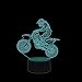 Coolzon 3D Lampe Illusion Optique LED Veilleuse pour Bébé Enfant, Lampe 3d Motocross 7 Couleurs Changeantes Lampe de Chevet Tactile Chambre Déco Lampe Motocross avec Câble USB