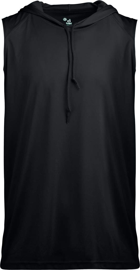 Badger Sports B-Core Sleeveless Hood Tee Black Large