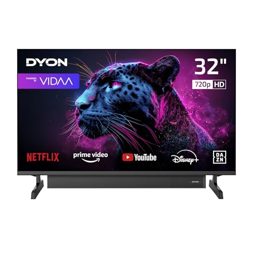 DYON Movie Smart 32 VX-S - 32 Zoll (80 cm) Smart TV mit Soundboost, Triple Tuner (DVB-C/-S2/-T2), App Store, Prime Video, Netflix, YouTube, DAZN, Disney+, Hotelmodus [2026]