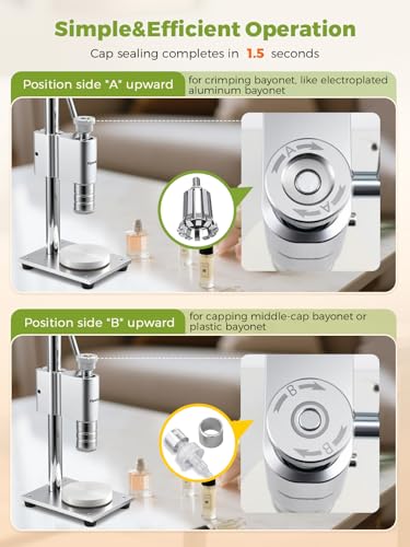 Machine à boucher manuelle pour bouteilles de parfum flacons pulvérisateurs 15 mm réglable