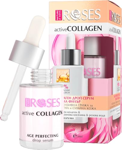 Agiva Roses SIERO A Goccia di ColLAGENE ATTIVO PROFONDO 98% NATURALE ALLA PROFONDITÀ DI COLLAGENE ACTIVO PROFONDO CON COLLAGENE, Acido Ialuronico e Acqua di Rosa per EFFETTO ULTRA RAFFINANTE per