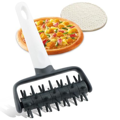 Pizza Dough Docker,Pastry Roller with Spikes Docker Dough Bubble killer Pie Docker Roller for Home Kitchen Pizza Making Accessories(COLOR:Dark grey)