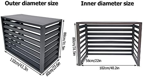 Aluminum Outdoor Air Conditioner Cover - Decorative Privacy Screen & Protection for Outside Units, Freestanding Enclosure, Durable Weather-Resistant AC Covers for Garden & Patio