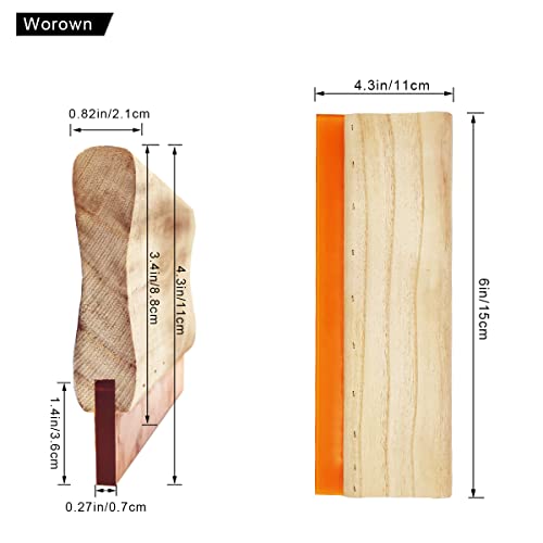Worown 1 Piece 8 X 10 Inch Silk Screen Printing Frame With 110 White Mesh And 1 Piece 4 X 6 Inch Screen Printing Squeegee For Screen Printing #TOP2