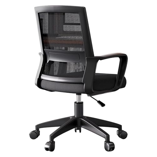 LYXXJRYBHD Silla de Oficina Ergonómica con Respaldo, Altura Ajustable, Silla Giratoria de Malla para Hogar y Oficina(Black)