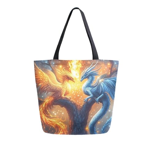 Extra Large Shoulder Tote Bag for Beach Travel Weekender Gym Phoenix Ice Dragon Sycamore Tree Reusable Grocery Canvas Shopping Bag2