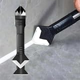 Silicone Caulking Tool Set, with 5 Silicone Replaceable Pads, 3 in 1 Caulking Tool and Grout Remover Tool for Tile, Bathroom, Kitchen, Floor, Window, Sink Joint and Frames Seal