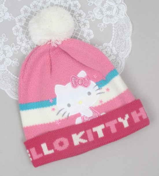 Bandal & Neoul HELLOKITTY's White Pom Pom Winter Beanie for Girls4