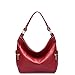 Fashion Women Zipper Cowhide Genuine Leather Handbag Shoulder Tote Hobo Bag Purse Satchel Red