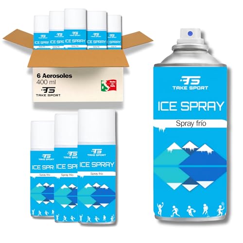 TS Take Sport® Spray Frío Instantáneo 400 ml Pack 6 – Hielo Instantáneo para Lesiones, Esguinces, Contusiones y Primeros Auxilios – Spray Profesional para Deportistas y Fisioterapia